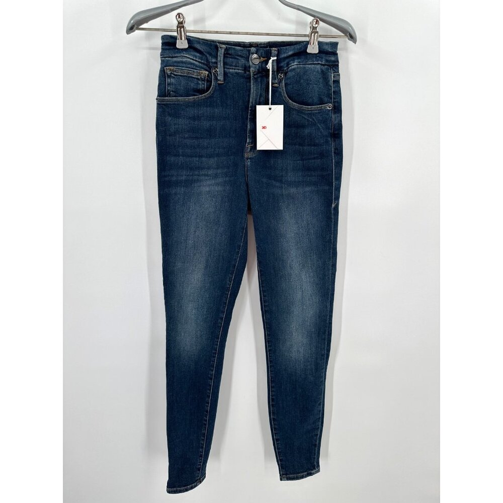 Good American Good Waist Ripped High Waist Skinny Jeans in Blue 195 Size 2/26
